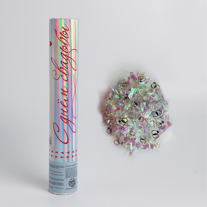 Хлопушка пневматическая «С днём свадьбы», 30 см 4922228