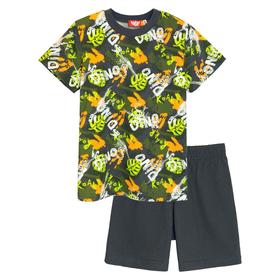 

Комплект для мальчиков из футболки и шорт, рост 134 см, цвет серый