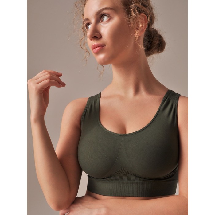 фото Топ женский top shaper spalla larga, размер l, цвет olive my