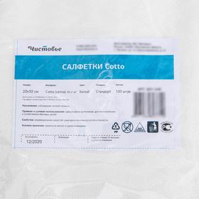 

Салфетка одноразовая Чистовье, 20×30 см, 45 г/ м², спанлейс/сotto (сетка текстура), 100 шт/уп, цвет белый
