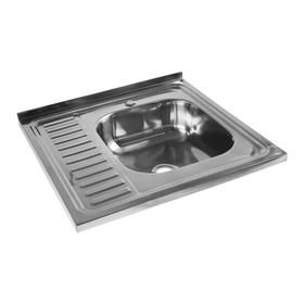 

Мойка кухонная JIF 31389, накладная, толщина 0.4 мм, 60х60х16 см, правая, без сифона