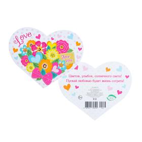 

Валентинка "Love" цветы, розовый бант
