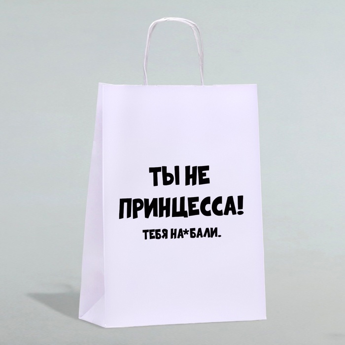 

Пакет подарочный с приколами «Не принцесса», 24 х 10 х 33 см