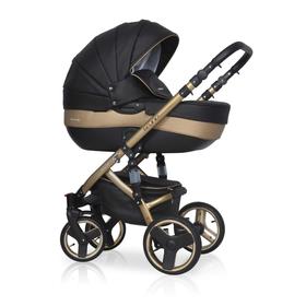 

Коляска Bruno gold ecco, 3 в 1, цвет черный/золотой