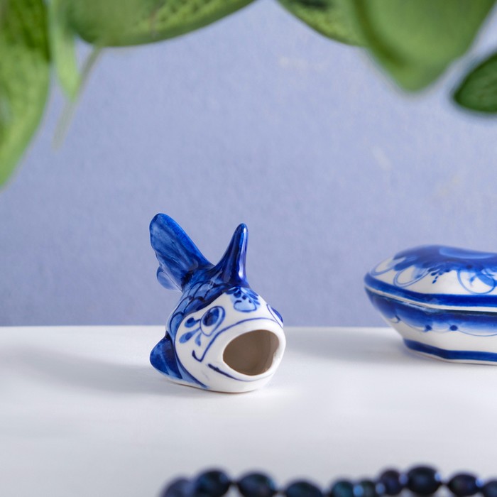 Сувенир «Рыба ротозейка», 6 см, гжель