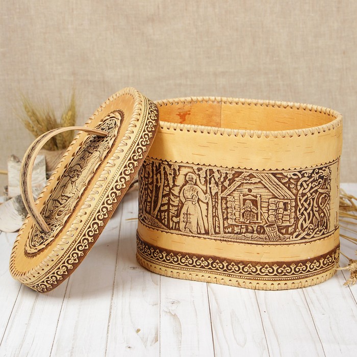 Хлебница «Сказка», 27×18×20 см, береста