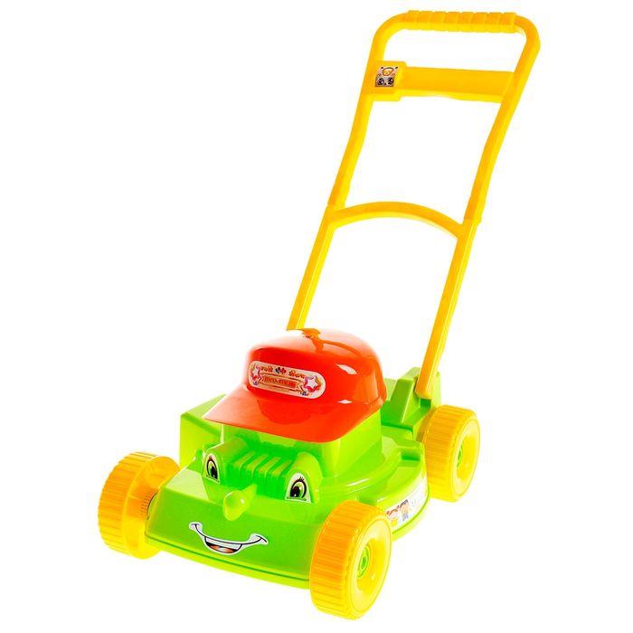 Каталка "Газонокосилка-Кепка", длина ручки 45,5 см, цвета МИКС