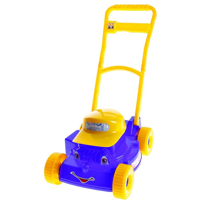 Каталка "Газонокосилка-Кепка", длина ручки 45,5 см, цвета МИКС