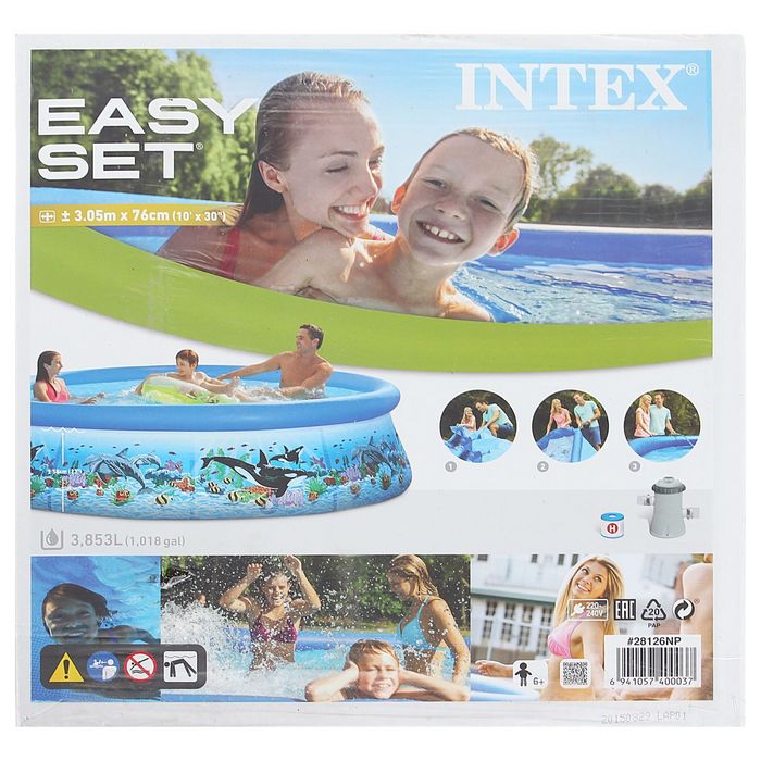Бассейн надувной Easy Set, с рисунком, 305х76 см, фильтр-насос 28126 INTEX
