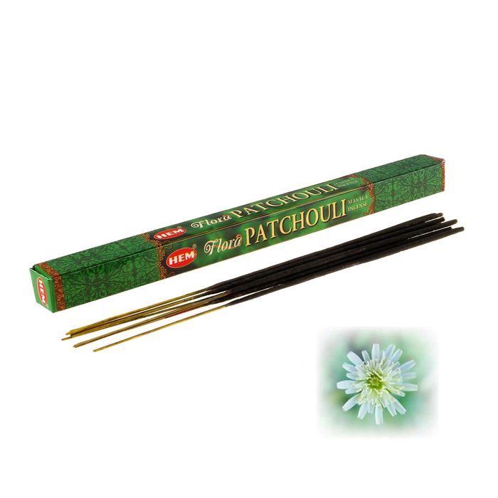 Благовония "HEM Flora Masala Patchouli" (Пачули), четырехгранник, 8 палочек