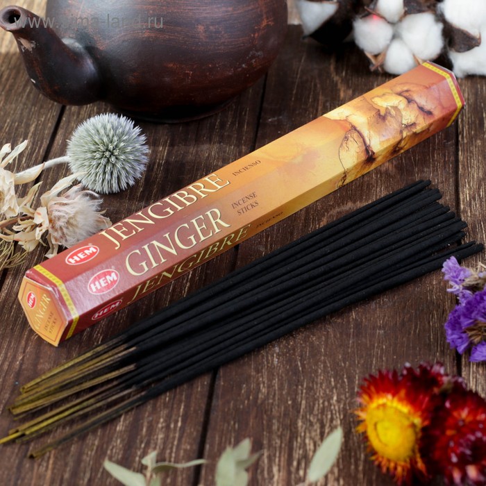 

Благовония "HEM Ginger" (Имбирь), шестигранник, 20 палочек