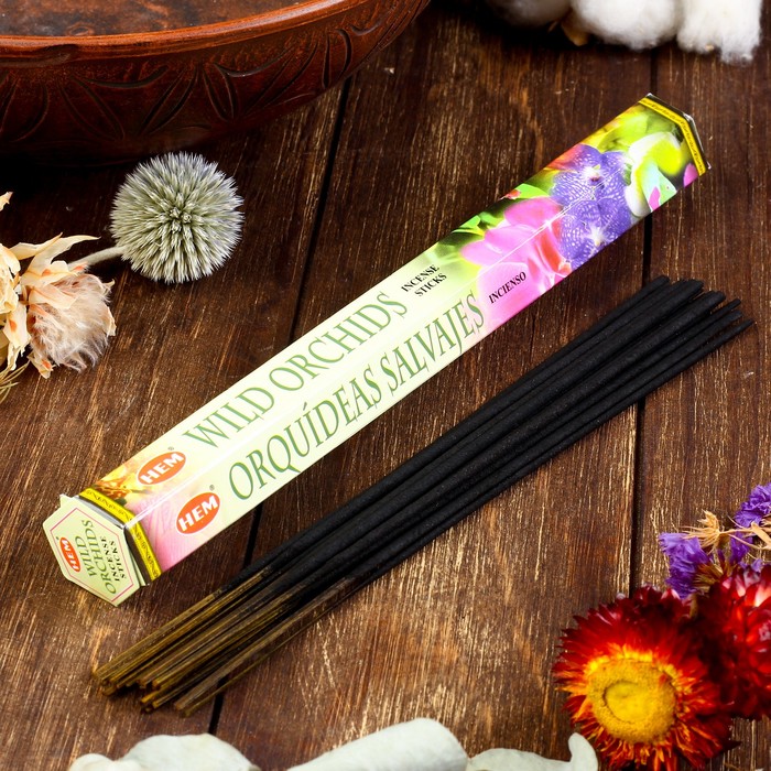 Благовония "HEM Wild orchids" (Дикая орхидея), шестигранник, 20 палочек