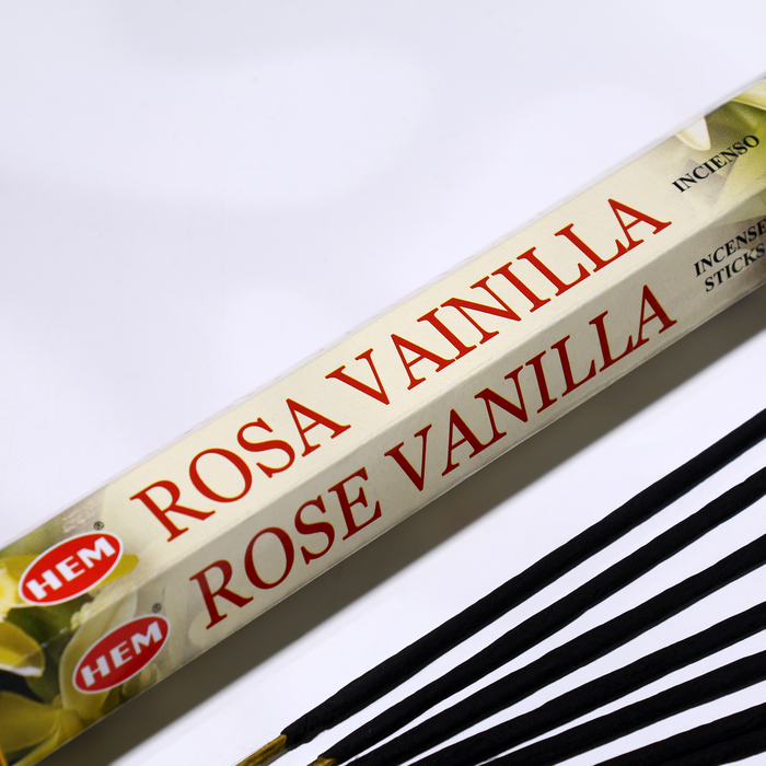 фото Благовония "hem vanilla-rose" (ваниль-роза), шестигранник, 20 палочек
