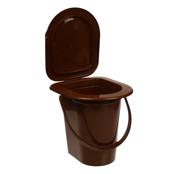 фото Ведро-туалет, h = 39 см, 17 л, съёмный стульчак, коричневое альтернатива