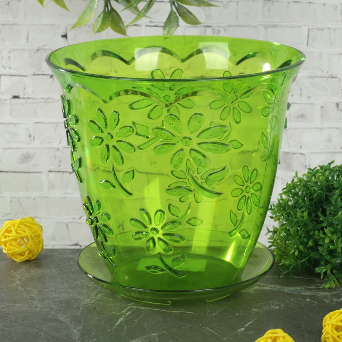 Горшок для орхидей 1,5 л "Соблазн", цвет зеленый