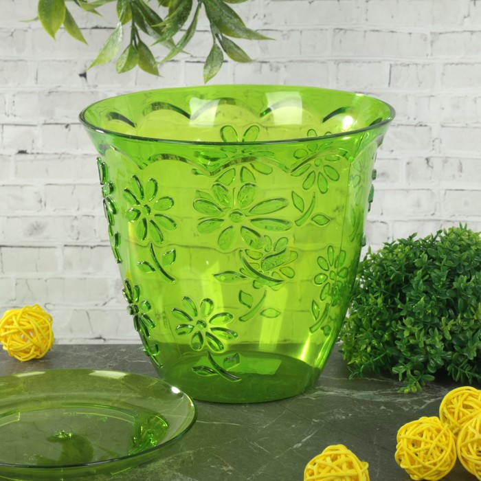 Горшок для орхидей 1,5 л "Соблазн", цвет зеленый