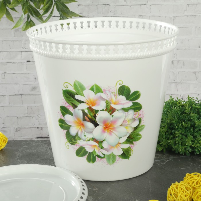 Горшок-кашпо с поддоном 3 л "Ажур. Магнолии"