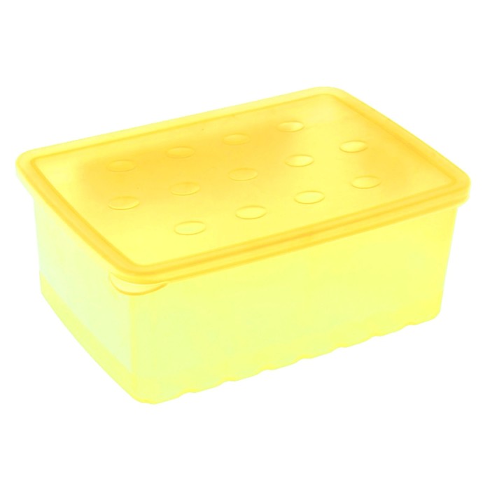 Ящик для карандашей 2 л с крышкой, цвет МИКС