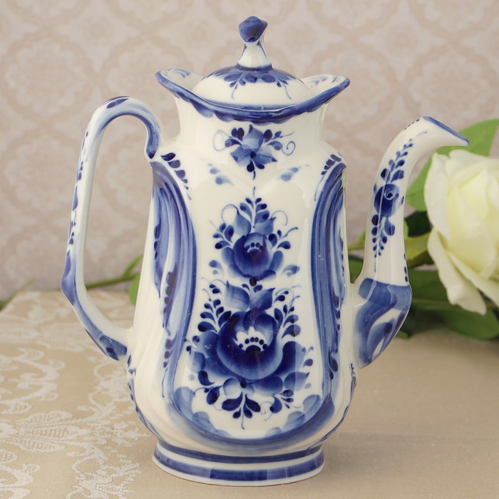 Кофейник «Силуэт», 18х23х10 см, гжель