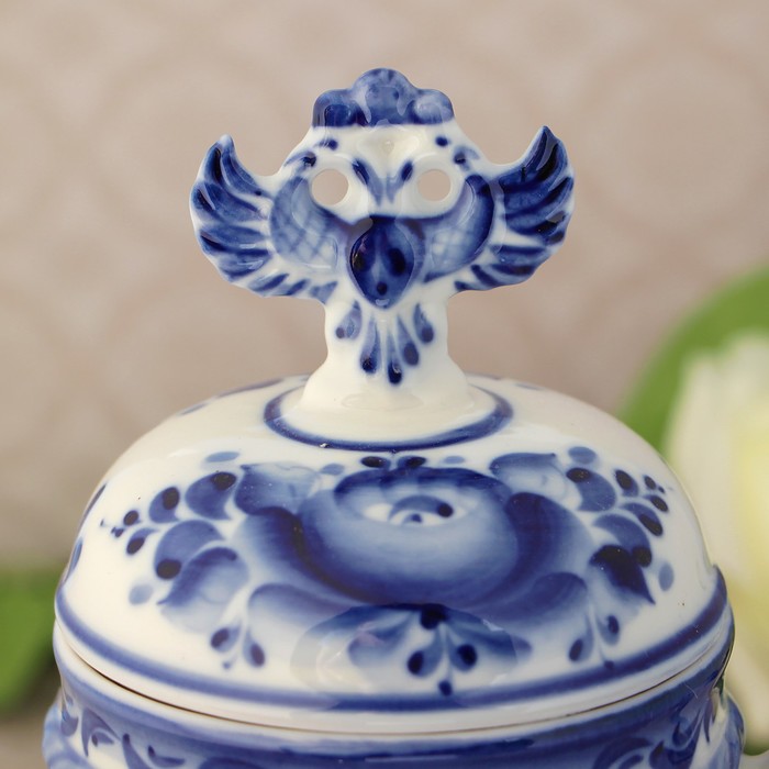 Кружка пивная с крышкой «Орёл», гжель, кобальт, 1.2 л