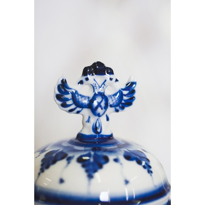 Кружка пивная с крышкой «Орёл», гжель, кобальт, 1.2 л