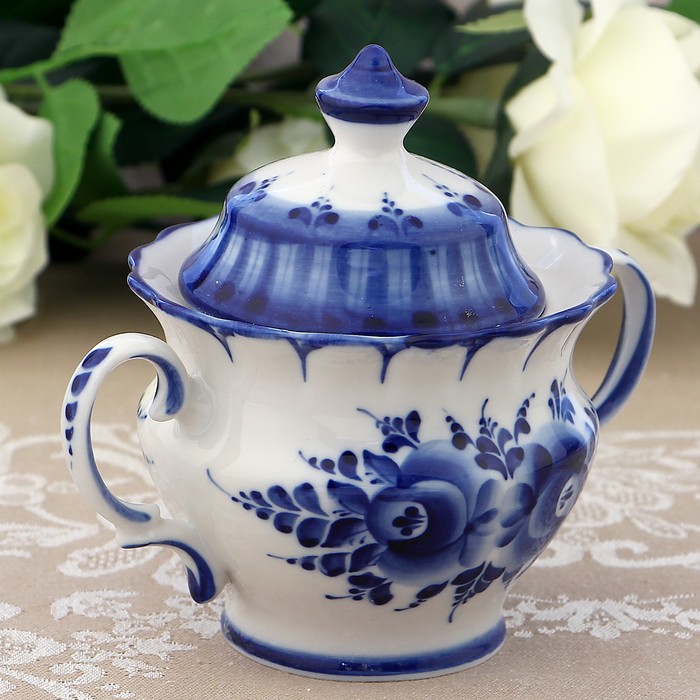 Сахарница «Лето», 16х10,7х13 см, гжель