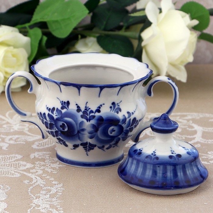 Сахарница «Лето», 16х10,7х13 см, гжель