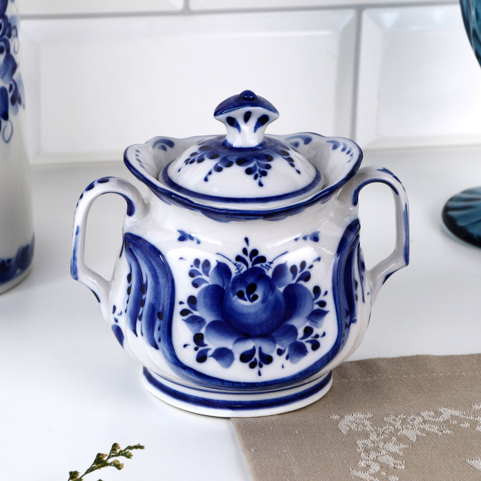 Сахарница Силуэт 14х10х14 см гжель 1810₽