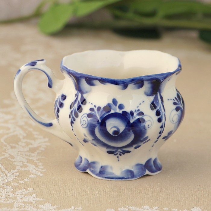 Чашка «Цветок», малая, 10х8х7 см, гжель