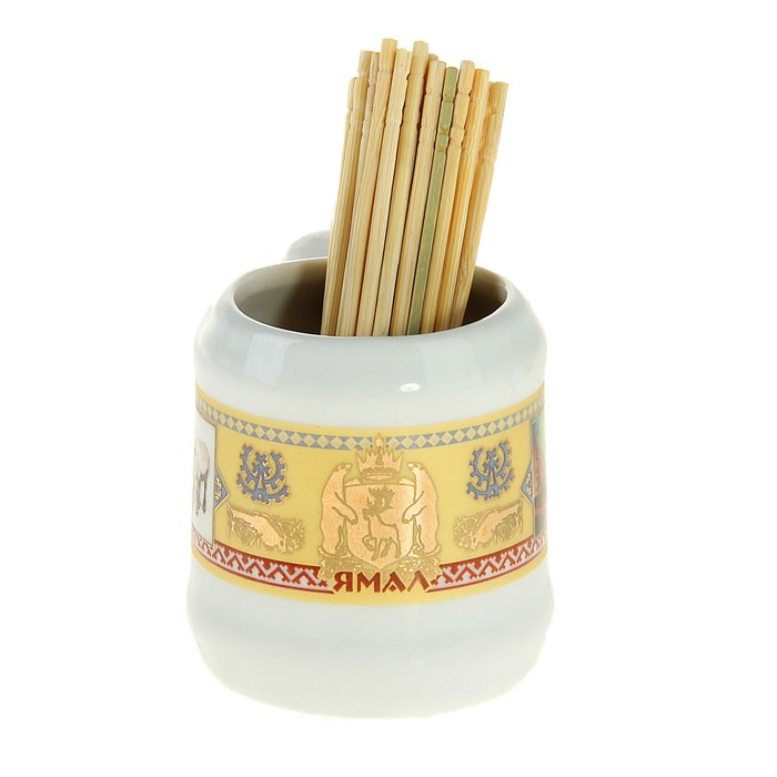 Кружка с зубочистками "ЯМАЛ. Панорама на белом"