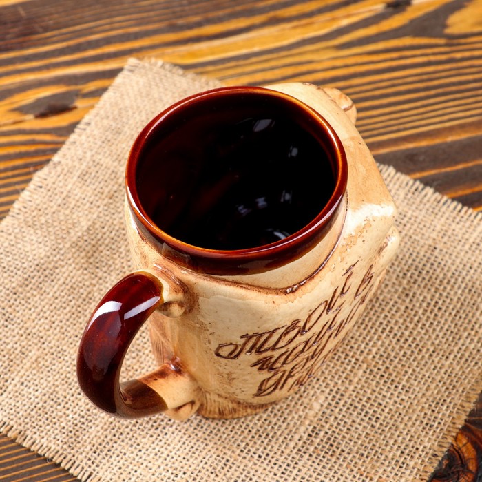 Кружка для пива "Дуля" глазурь, 0,5 л