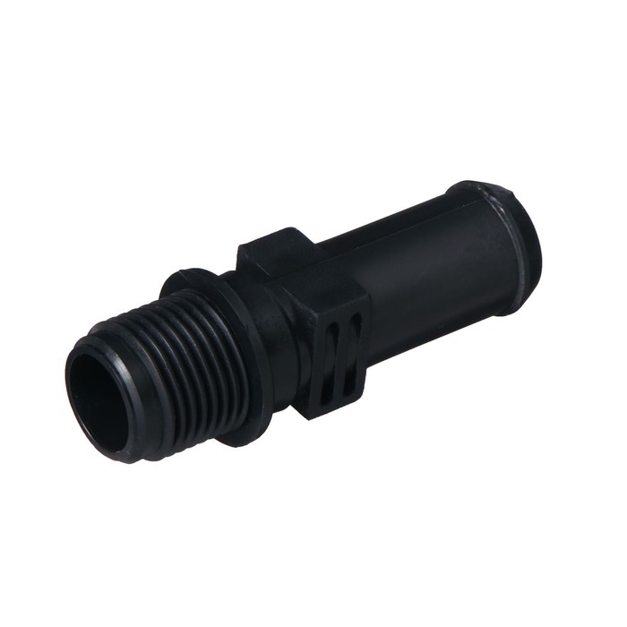 

Штуцер, наружная резьба 1/2", для шланга 3/4" (19 мм), пластик