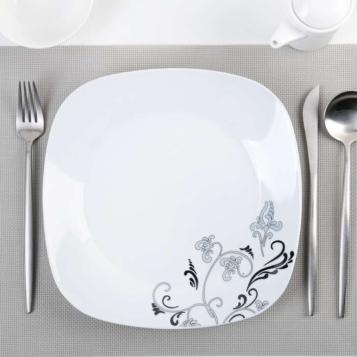 Тарелка обеденная 27 см "Цыганская ночь", квадратная