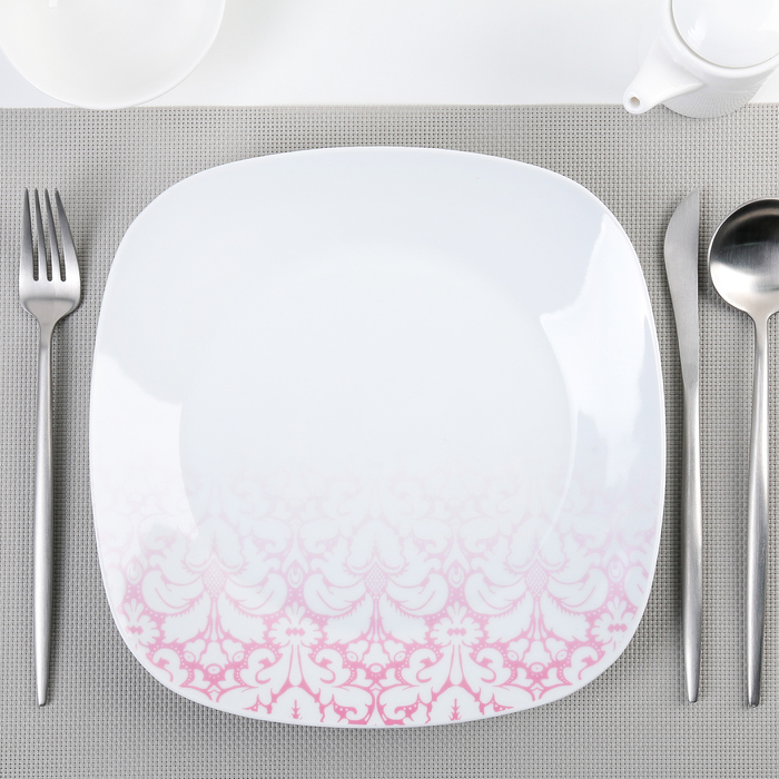 Тарелка обеденная 27 см "Бурлеск", квадратная