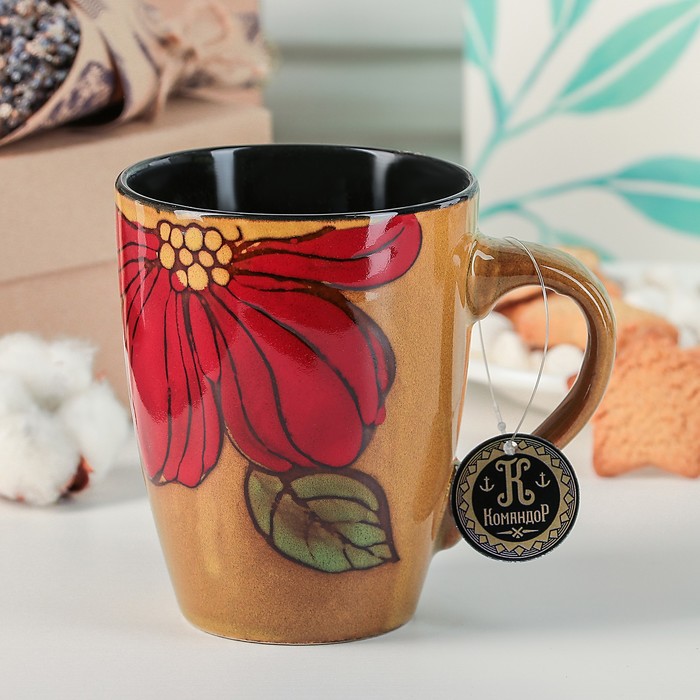 Кружка 320 мл "Муран. Цветок", цвет желтый