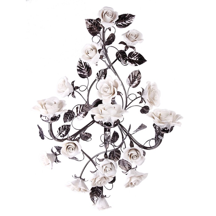 Бра на три лампы "Розы", хром