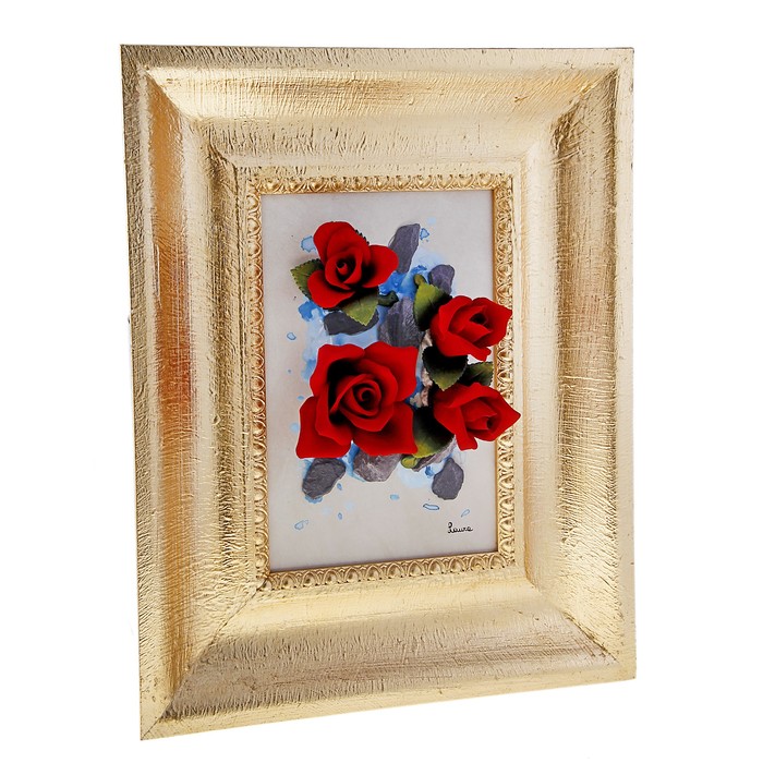 Картина "Розы на синем"