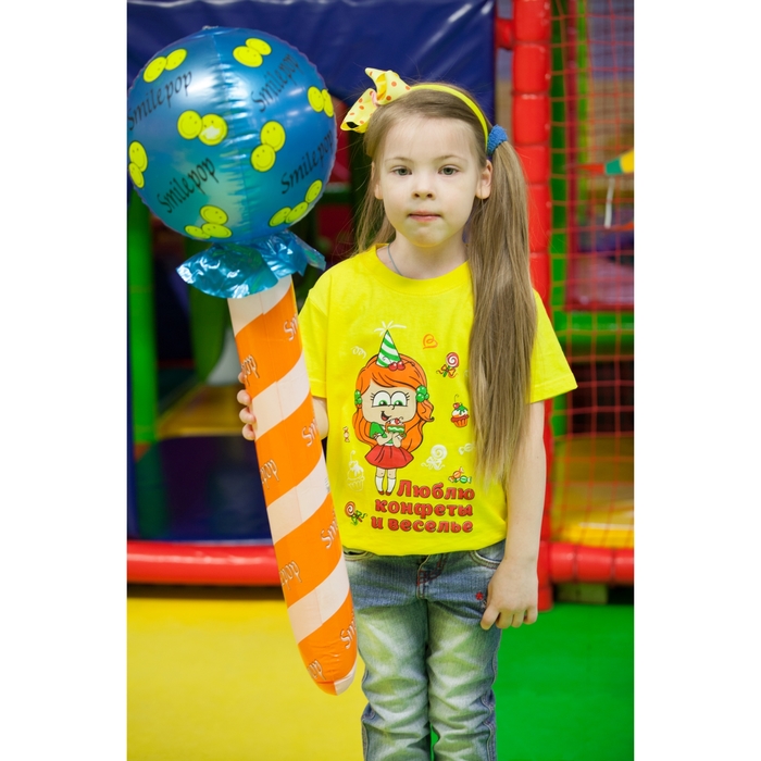 Футболка детская Collorista "Люблю конфеты и веселье", рост 86-92 см (28), 1-2 года