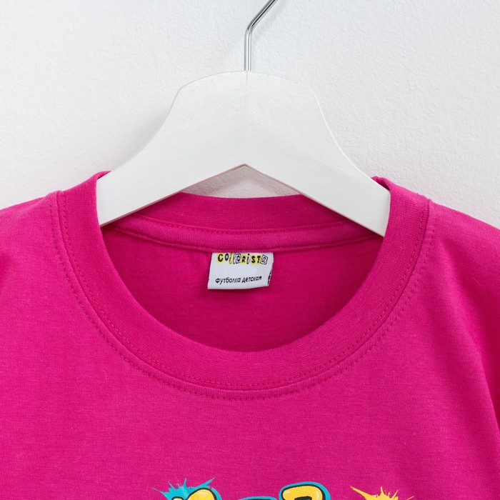 Футболка детская Collorista "Супер девочка", рост 122-128 см (34), 7-8 лет