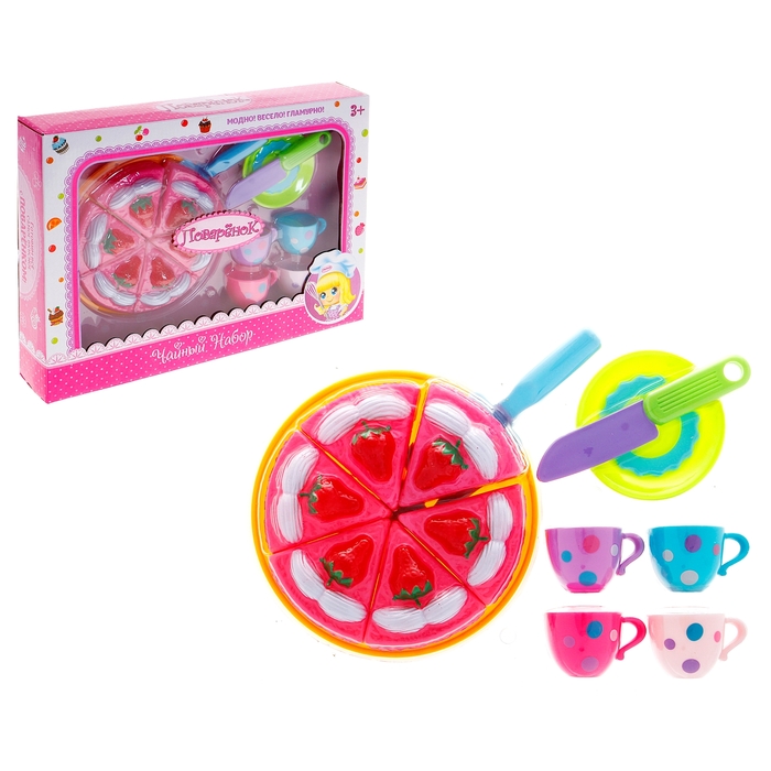 Набор чайной посуды "Поварёнок", торт-нарезка, 14 предметов