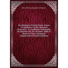 

Книга Du Ministère Public Partie Jointe À L'audience Civile
