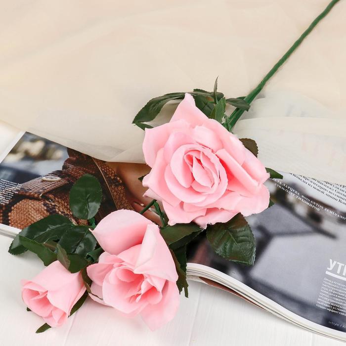 Цветы искусственные Роза акварель 75 см, розовый цветы искусственные роза глория дей d 4 см 75 см белый