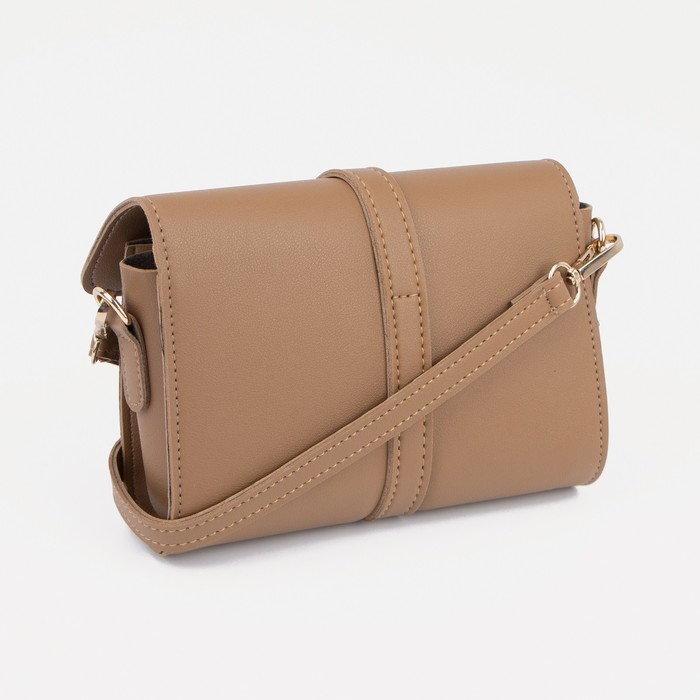 

Сумка-мессенджер на клапане, длинный ремень, цвет коричневый