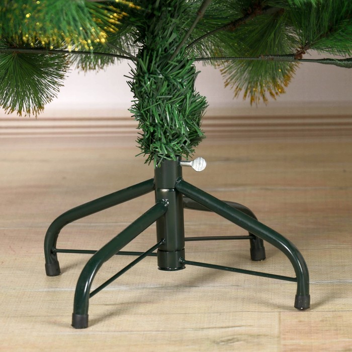 Кедр золото 120 см, d иголок 10 см, d нижнего яруса 77 см, 110 веток, металл подставка