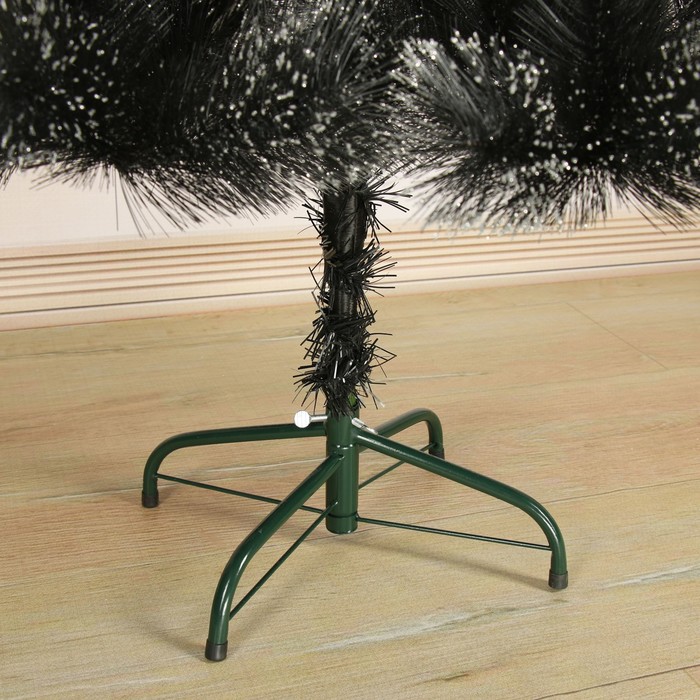 Кедр черн/серебро 150 см, d игл 10 см, d нижнего яруса 88 см, 152 ветки, металл подставка