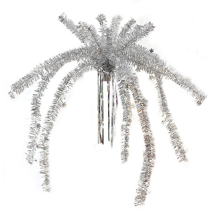 Пальма из мишуры "Снежинки" микс