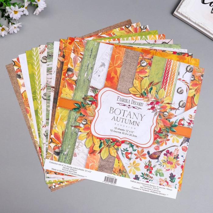 фото Набор бумаги для скрапбукинга "botany autumn redesign " 10 листов, 30,5х30,5 см fabrika decoru