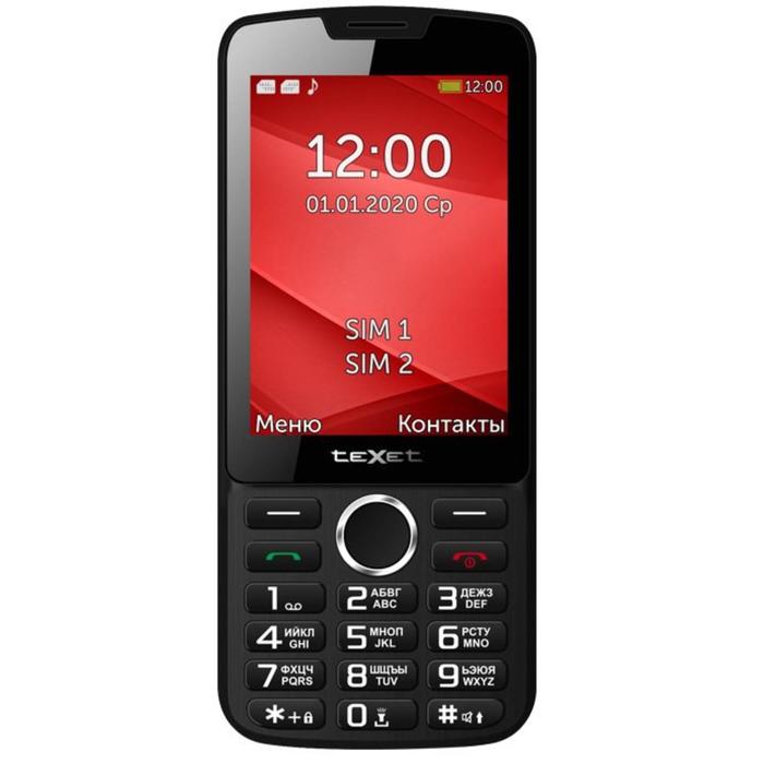 фото Сотовый телефон texet tm-308, 3.2", 2sim, microsd, 1200мач, чёрно-красный