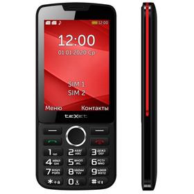 

Сотовый телефон TEXET TM-308, 3.2", 2sim, microSD, 1200мАч, чёрно-красный