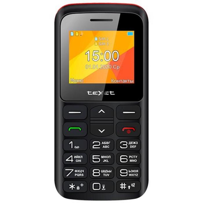 фото Сотовый телефон texet tm-b323, 2", 2sim, microsd, 1000мач, чёрно-красный